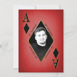 Convite de aniversário, 50º, Cartão de Poker, Foto