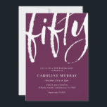 Convite de aniversário 50º Elegante Moderno<br><div class="desc">Convite de aniversário 50º Elegante Moderno</div>