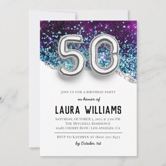 convite de aniversário 50 (Frente)