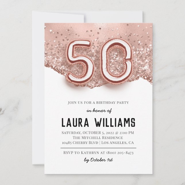 convite de aniversário 50 (Frente)