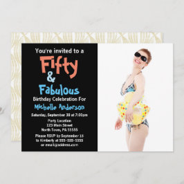 convite de aniversário 50 e fabuloso