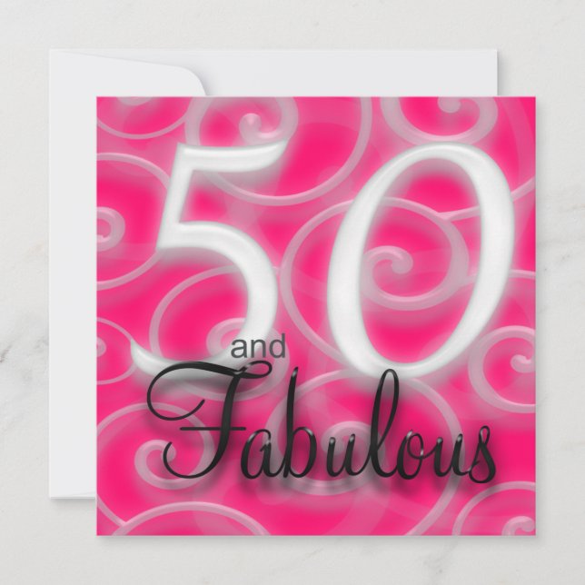 Convite de aniversário 50 e fabuloso (Frente)