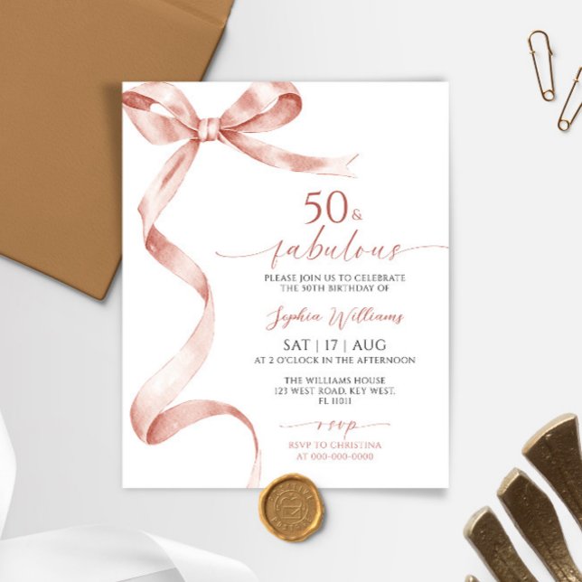 Convite de Aniversário 50 & Fabuloso Orçamento Arc (Criador carregado)