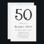 Convite de aniversário 50th do retroGlam<br><div class="desc">Convite de aniversário 50º Glam Retro. Personalize facilmente com seus detalhes personalizados.</div>