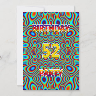 Convite de aniversário 52º Psicodélico