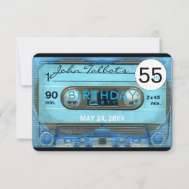 Convite de aniversário 55º de áudio T4 retrô