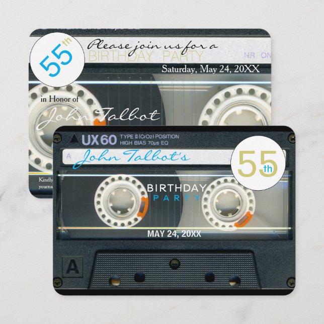 convite de aniversário 55º de Áudio T6 Retroativo (Frente/Verso)