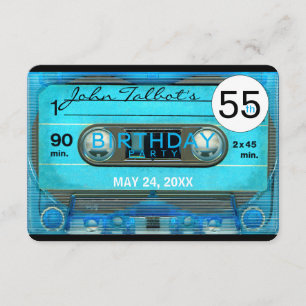 convite de aniversário 55 de Áudio T4 Retroativo