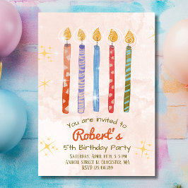 Convite de aniversário 5 de Cinco Velas para Crian