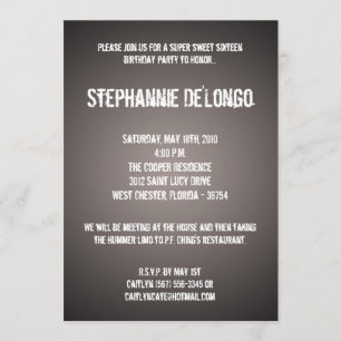 Convite de Aniversário 5 x 7 Black DJ Spin Turntab