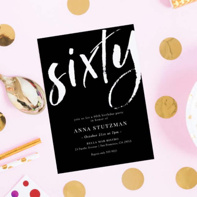Convite de aniversário 60º Elegante Moderno (Criador carregado)