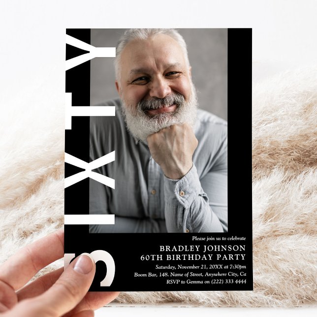 Convite de aniversário 60º Foto do SEXTY Moderno (Criador carregado)