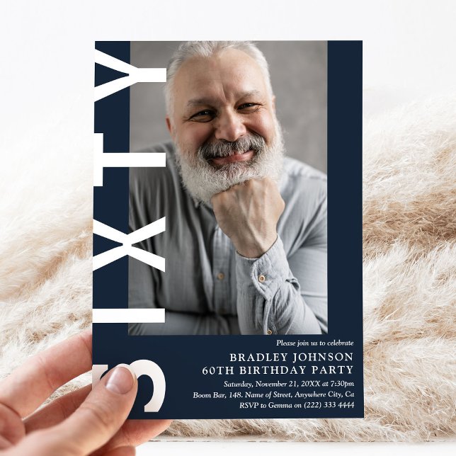 Convite de aniversário 60º Foto do SEXTY Moderno (Criador carregado)