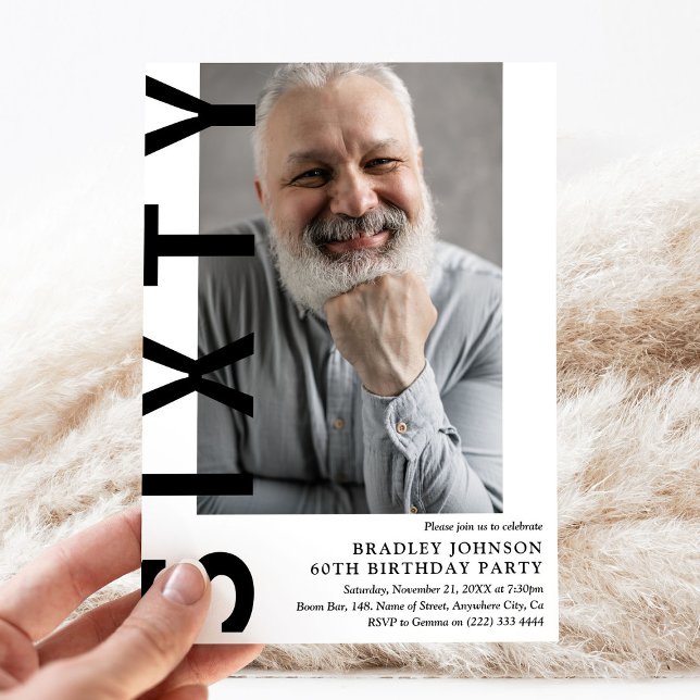 Convite de aniversário 60º Foto do SEXTY Moderno (Criador carregado)