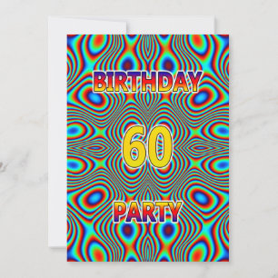 Convite de aniversário 60º Psicodélico