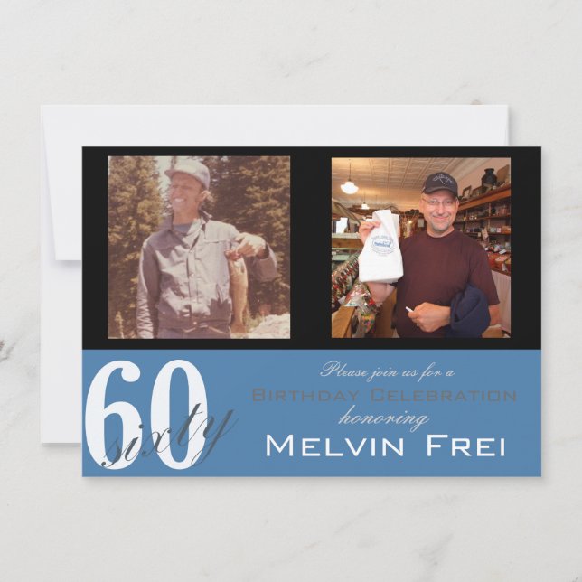 convite de aniversário 60 (Frente)