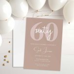 Convite de aniversário 60 minimalista moderno<br><div class="desc">Essa tipografia minimalista 60º convite de aniversário é perfeita para uma festa de aniversário moderna. O simples design apresenta a tipografia clássica com um toque moderno. Personalizável em qualquer cor. Mantenha o design mínimo e elegante, como está, ou personalize-o adicionando seus próprios gráficos e trabalhos de arte. Para personalização mais...</div>