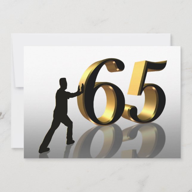 convite de aniversário 65 "Empurrando 65" (Frente)