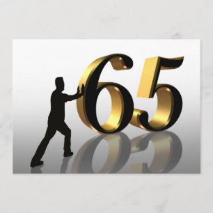 convite de aniversário 65 "Empurrando 65"