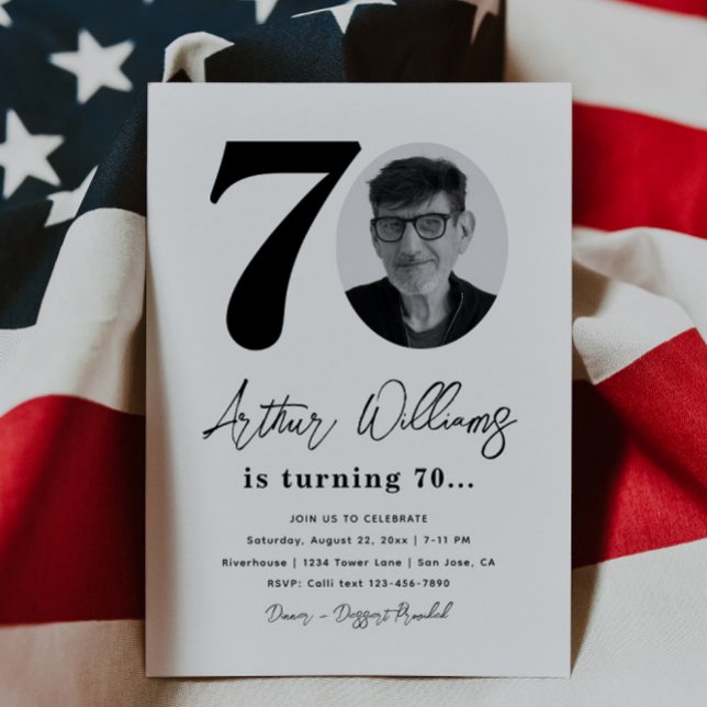 Convite de aniversário 70 | Aniversário de 70 (Criador carregado)
