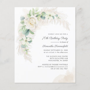 Convite de aniversário 70 de orçamento botânico