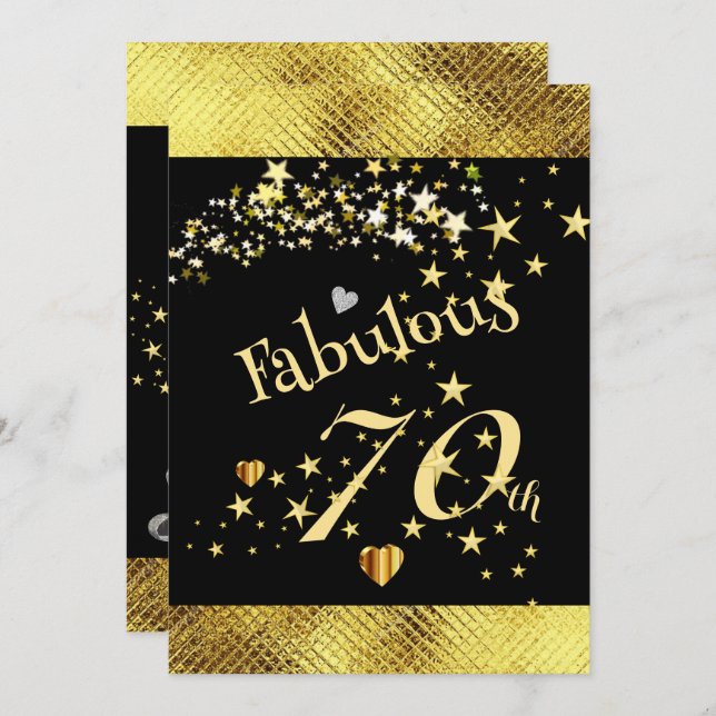 Convite de aniversário 70 sensacional (Frente/Verso)