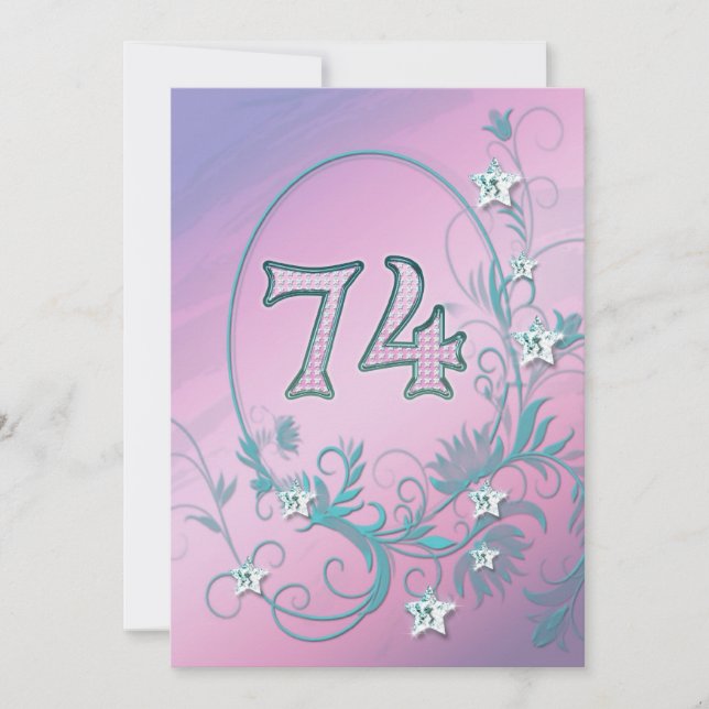 Convite de aniversário 74 anos (Frente)