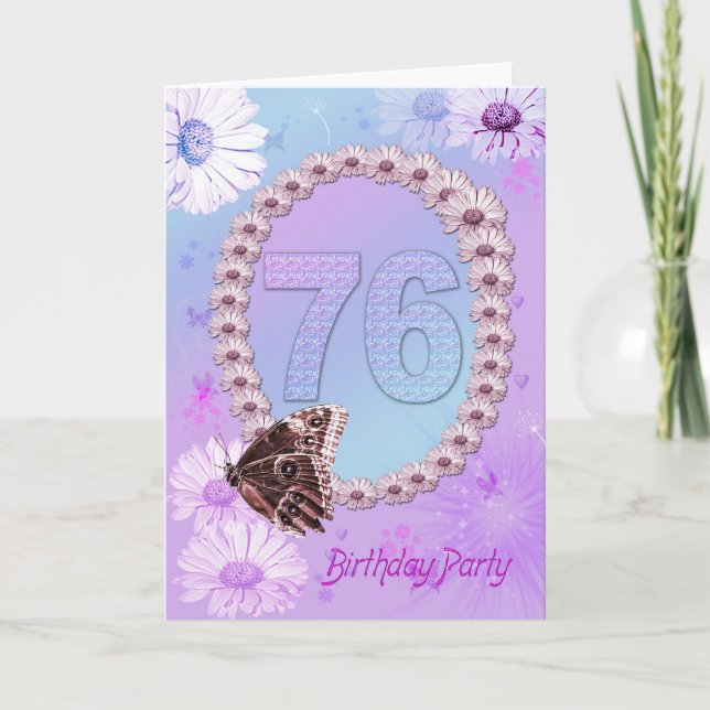 convite de aniversário 76 (Frente)