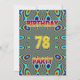 Convite de aniversário 78 Psychedelic