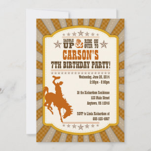 Convite de aniversário 7 de cowboy