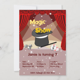 Convite de aniversário 7 de Mágico Show Kids
