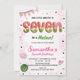 Convite de aniversário 7 de melancia