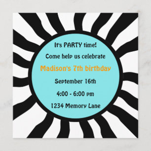 Convite de aniversário 7 personalizado