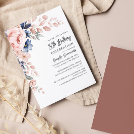 Convite de aniversário 80 azul-rosa