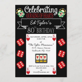 Convite de aniversário 80 do Rei dos Corações