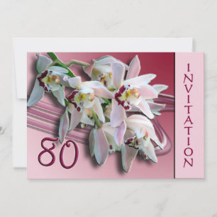 convite de aniversário 80 - Orquídeas