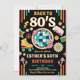 Convite de aniversário 80s editável Voltar aos 80s