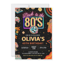 Convite de aniversário 80s editável Voltar aos 80s