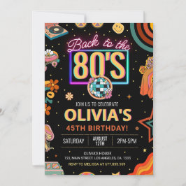 Convite de aniversário 80s editável Voltar aos 80s