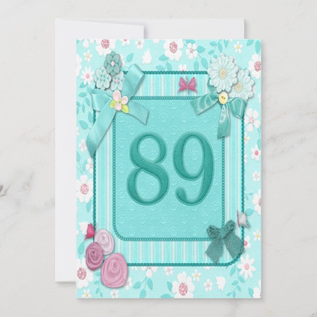 convite de aniversário 89º (Frente)