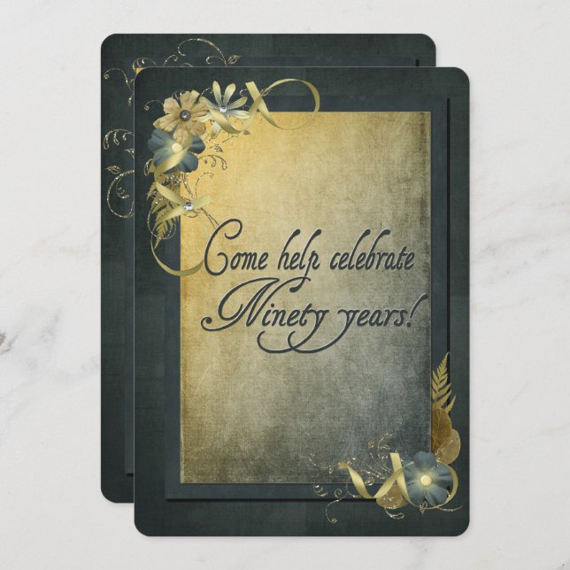 Convite de aniversário 90 (Frente/Verso)