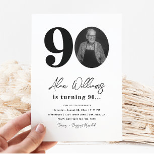 Convite de aniversário 90 Aniversário de 90