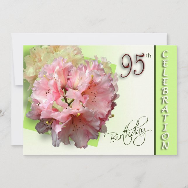 Convite de aniversário 95 - Rhododendron (Frente)