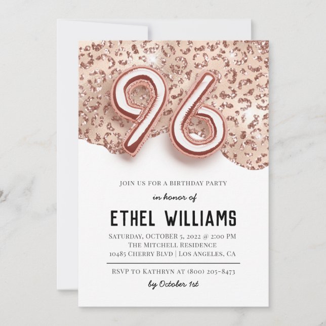 convite de aniversário 96 (Frente)