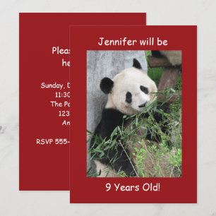 Convite de aniversário 9, Pandas Vermelhas Gigant