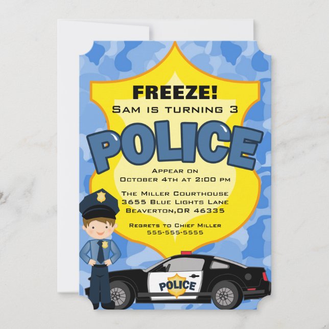 Convite de Aniversário à Polícia de Trendência (Frente)