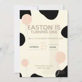 Convite de Aniversário à Vaca Infantil