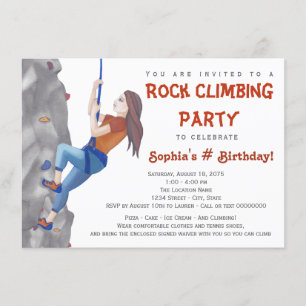 Convite de aniversário adolescente da escalada das