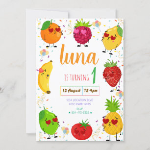 Convite de Aniversário AdorableFruit