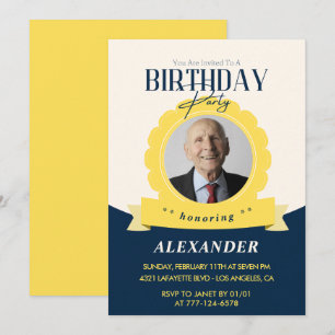 Convite de aniversário adulto 100 anos Moderno